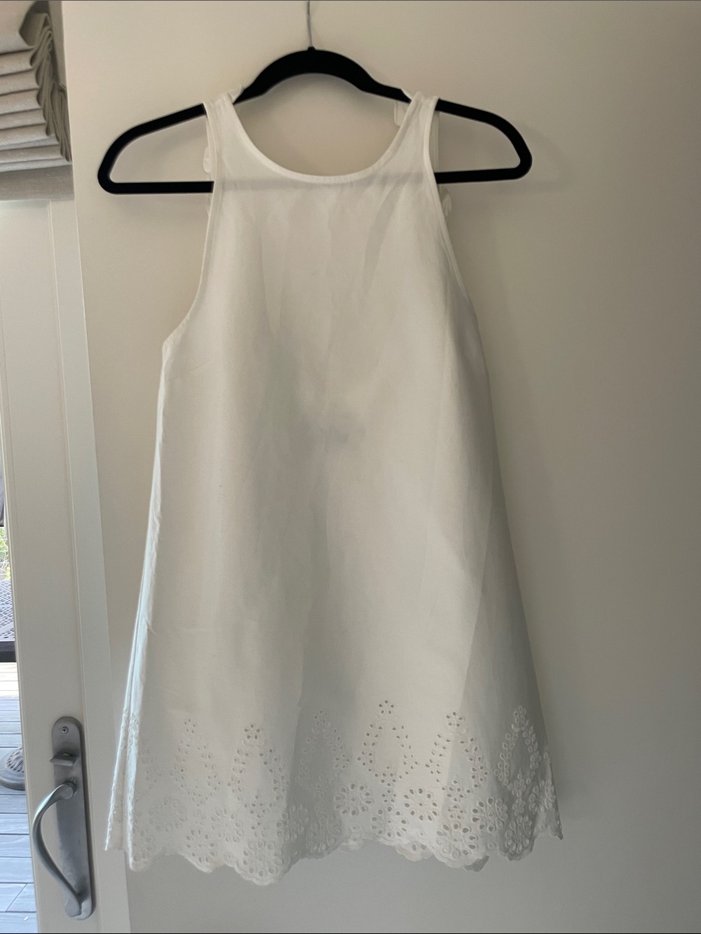 Kika Vargas White Sleeveless Dress with Eyelet Detail